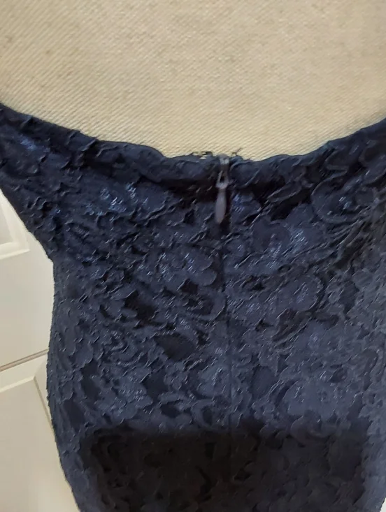 🌺 Like New Ralph Lauren Navy Stretch Lace Maxi Gown/Dress - Picture 7 of 11